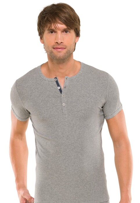 Schiesser Retro Rib Knopen Shirt Underwear Grey