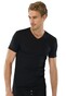 Schiesser Retro Rib V-Neck T-Shirt Ondermode Zwart