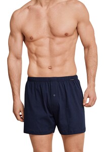 Schiesser Selected! Premium Inspiration Boxershort Jersey 2Pack Ondermode Blauw-Zwart