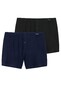Schiesser Selected! Premium Inspiration Boxershort Jersey 2Pack Ondermode Blauw-Zwart