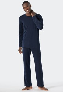 Schiesser Selected! Premium Pyjama Nachtmode Donker Blauw