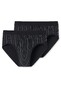 Schiesser Striped Original Classics Sports Brief 2Pack Underwear Black