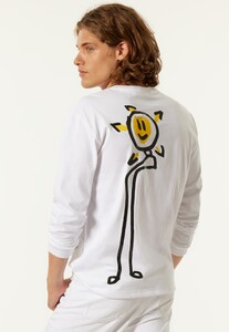 Schiesser T-Shirt Long Sleeve Single Jersey Art Editition by Noah Becker T-Shirt Wit