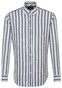 Seidensticker Bold Striped Cotton Linen Shirt Navy