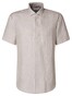 Seidensticker Bold Striped Short Sleeve Linen New Kent Shirt Sand