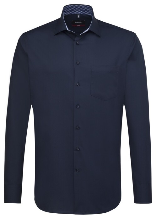 Seidensticker Business Contrast Button Shirt Navy