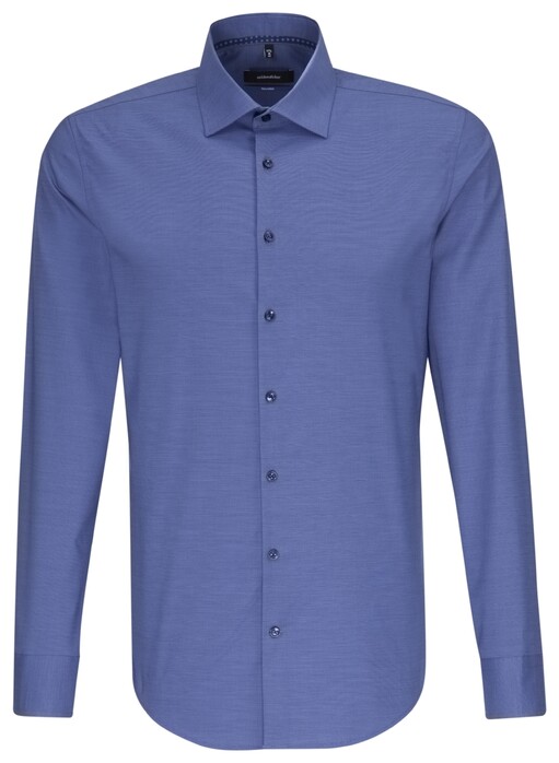 Seidensticker Business Faux Uni Overhemd Sky Blue Melange
