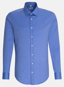 Seidensticker Business Kent Faux Uni Shirt Blue