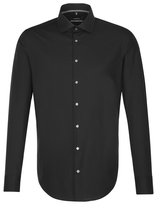Seidensticker Business Kent Uni Overhemd Zwart