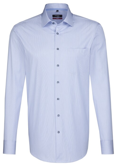 Seidensticker Business Mini Stripe Overhemd Intens Blauw