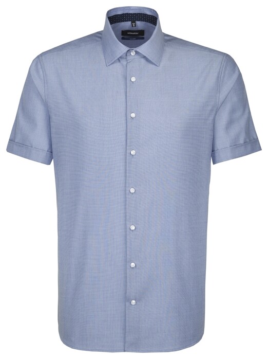 Seidensticker Business Short Sleeve Overhemd Blauw