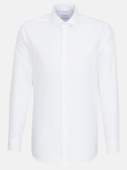 Seidensticker Business Uni Twill Overhemd Wit