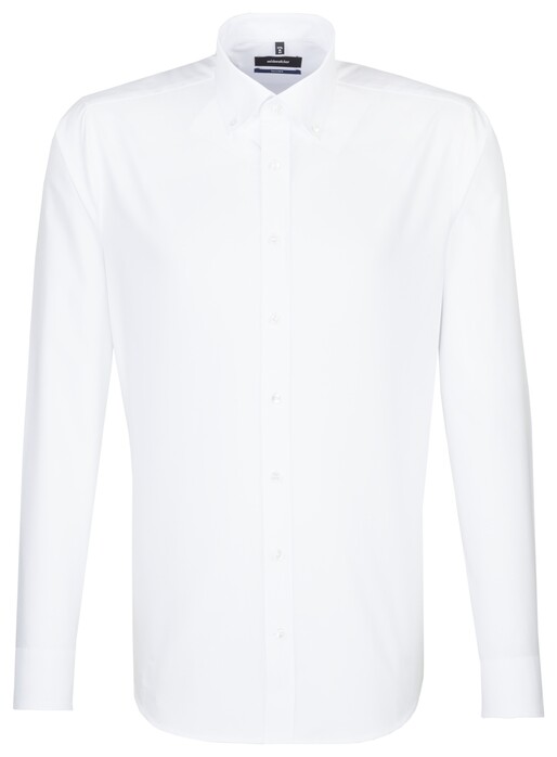 Seidensticker Button Down Uni Overhemd Wit