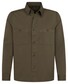 Seidensticker Casual Uni Tone-on-Tone Buttons Cotton Twill Two Chest Pockets Overshirt Donker Groen