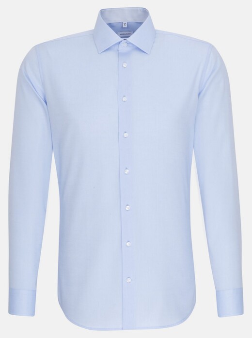 Seidensticker Chambray Faux Uni Shirt Blue