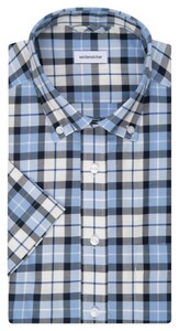 Seidensticker Check New Button-Down Non-Iron Cotton Twill Overhemd Donker Blauw