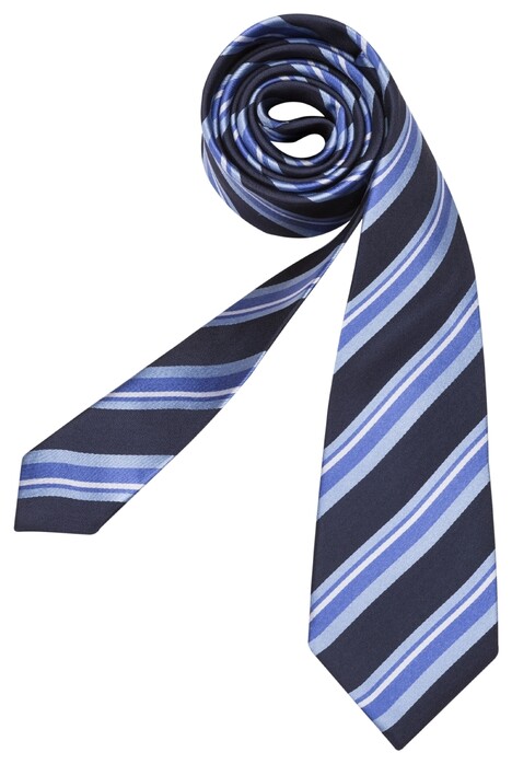 Seidensticker Colored Stripe Tie Dark Blue Extra Melange