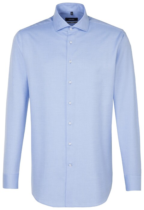 Seidensticker Comfort Uni Twill Overhemd Aqua Blue