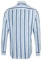 Seidensticker Cotton Linen Stripe Overhemd Pastel Blauw