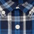 Seidensticker Cotton Twill Check New Button-Down Short Sleeve Overhemd Donker Blauw