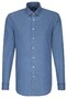 Seidensticker Faux Uni Contrast Button Overhemd Pastel Blauw