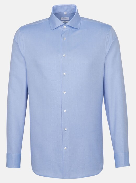 Seidensticker Faux Uni Light Spread Kent Overhemd Intens Blauw