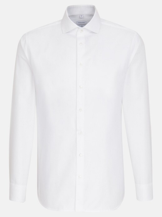 Seidensticker Faux Uni Light Spread Kent Shirt White