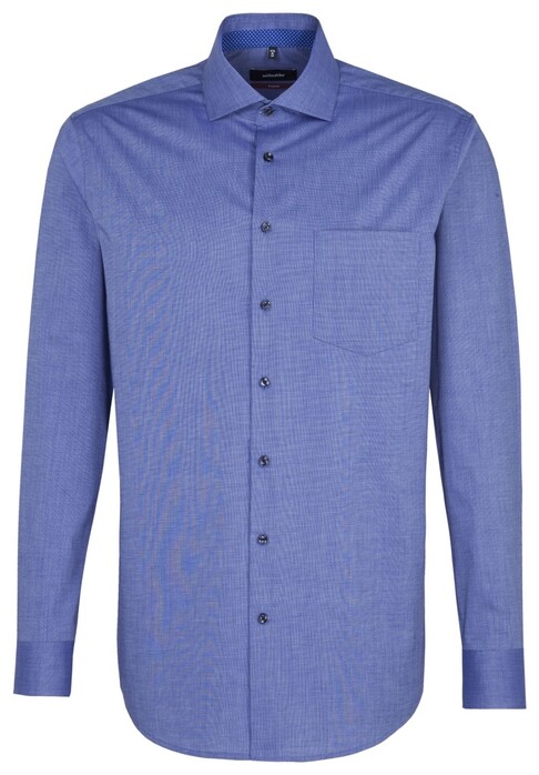 Seidensticker Faux Uni Spread Kent Shirt Sky Blue Melange