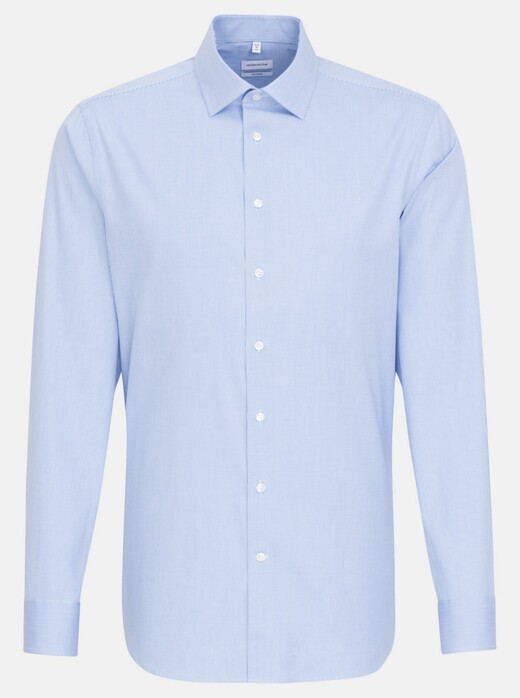Seidensticker Fine Striped Light Business Kent Shirt Deep Intense Blue