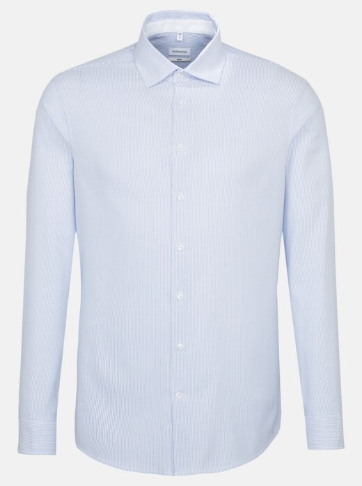 Seidensticker Fine Striped Oxford Overhemd Intens Blauw