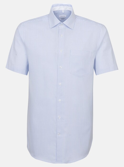 Seidensticker Fine Striped Oxford Overhemd Intens Blauw