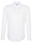 Seidensticker Fine Structure Faux Uni Mouwlengte 7 Overhemd Wit