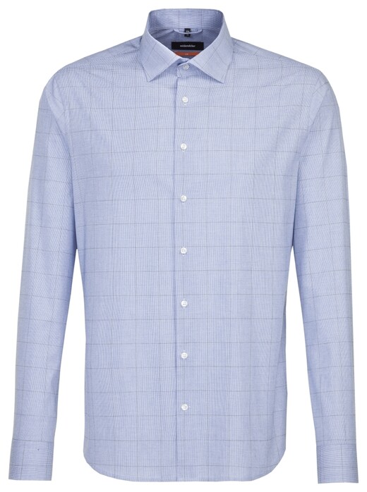 Seidensticker Large Check New Kent Shirt Pastel Blue