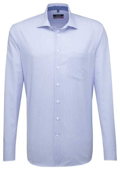 Seidensticker Micro Stripe Overhemd Intens Blauw