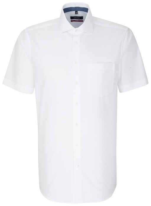 Seidensticker Micro Stripe Short Sleeve Overhemd Wit