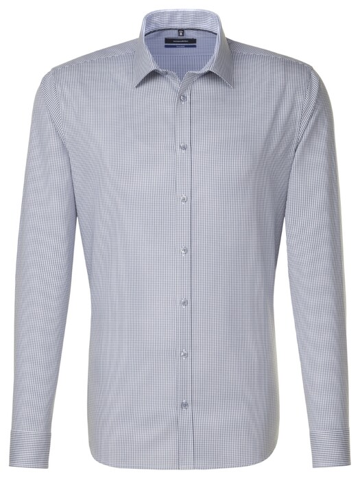 Seidensticker Mini Check Business Shirt Mid Grey