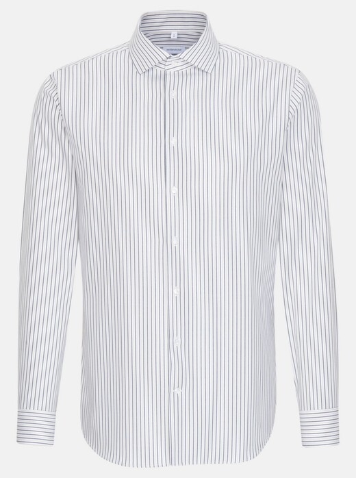 Seidensticker Oxford Duo Stripe Overhemd Beige