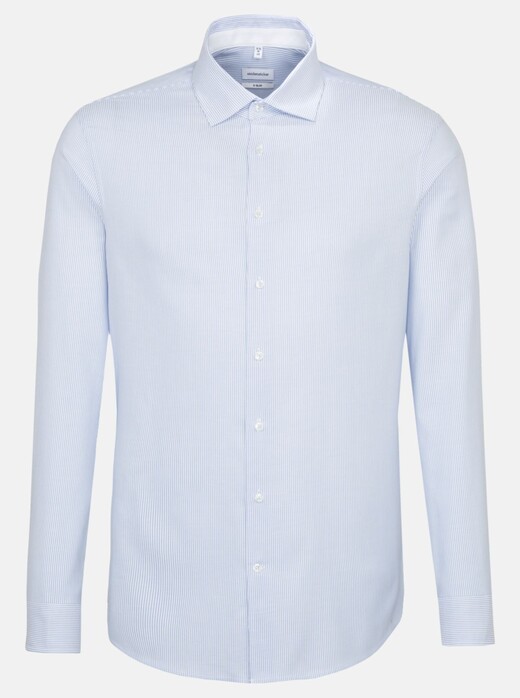 Seidensticker Oxford Light Business Kent Stripe Overhemd Intens Blauw