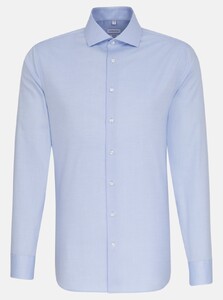Seidensticker Oxford Uni Spread Kent Overhemd Blauw