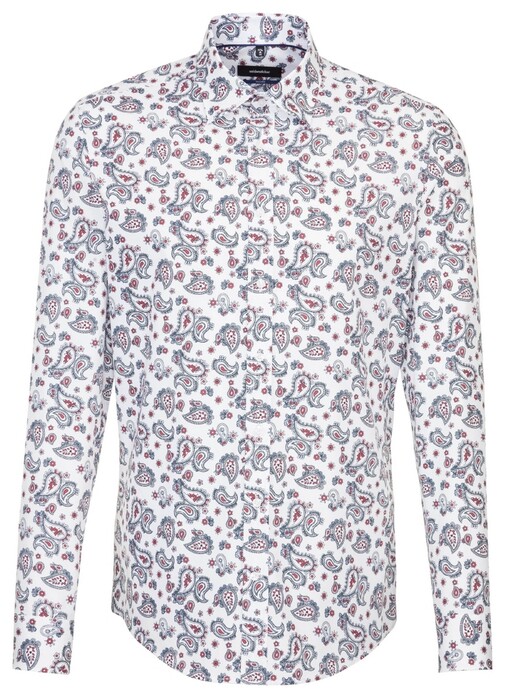 Seidensticker Paisley Covered Button Down Overhemd Rosé