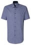 Seidensticker Poplin Cotton Business Kent Check Overhemd Donker Blauw