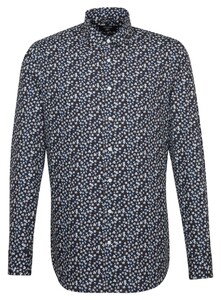 Seidensticker Poplin Floral Fantasy Overhemd Navy