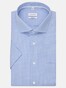 Seidensticker Poplin Micro Check Short Sleeve Overhemd Intens Blauw