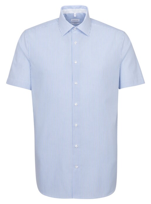 Seidensticker Poplin Stripe Business Kent Shirt Deep Intense Blue