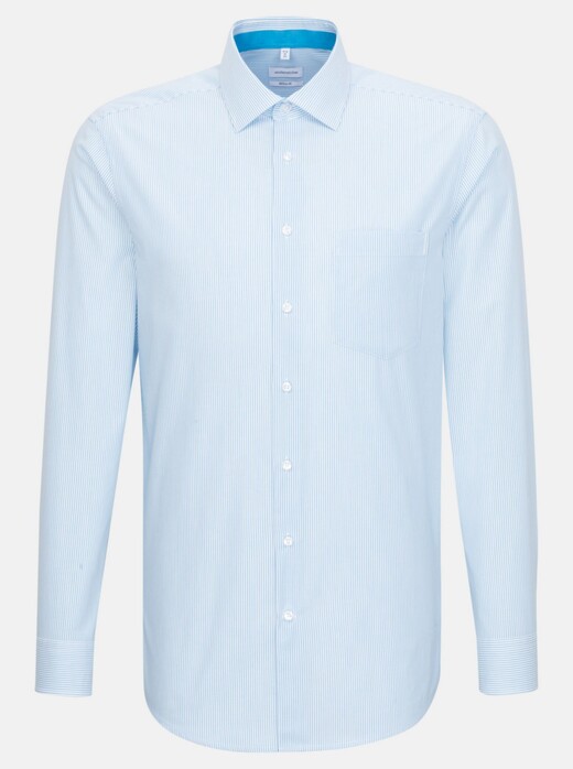 Seidensticker Poplin Stripe Business Kent Shirt Turquoise