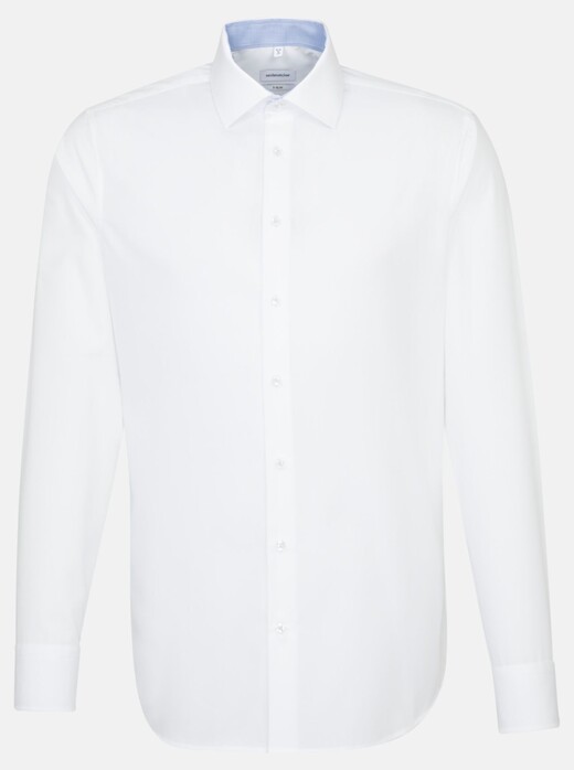 Seidensticker Poplin Uni Business Kent Shirt White