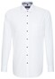 Seidensticker Poplin Uni Contrast Button Overhemd Wit