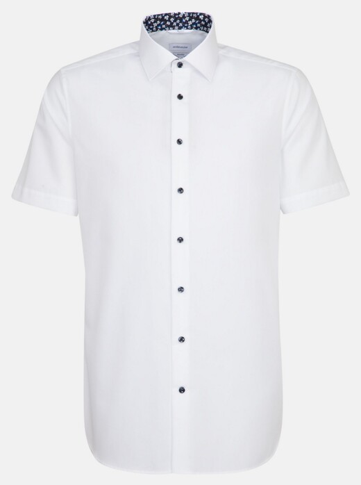 Seidensticker Poplin Uni Contrast Shirt White