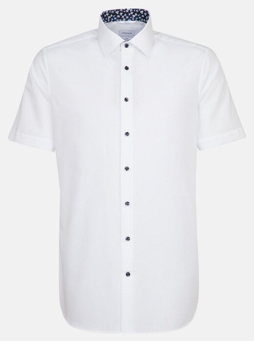 Seidensticker Poplin Uni New Kent Overhemd Wit