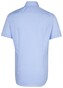 Seidensticker Poplin Uni Short Sleeve Contrast Overhemd Blauw